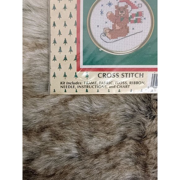 Traditions Cross Stitch NEW Sledding Teddy T8548 - Picture 4 of 4
